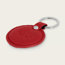 Ladda upp bild till gallerivisning, Nyckelring Round | Rött läder