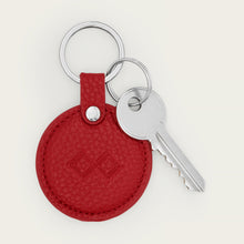 Ladda upp bild till gallerivisning, Nyckelring Round | Rött läder