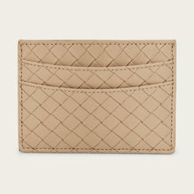 Ladda upp bild till gallerivisning, Korthållare | Ljusbeige flätat läder