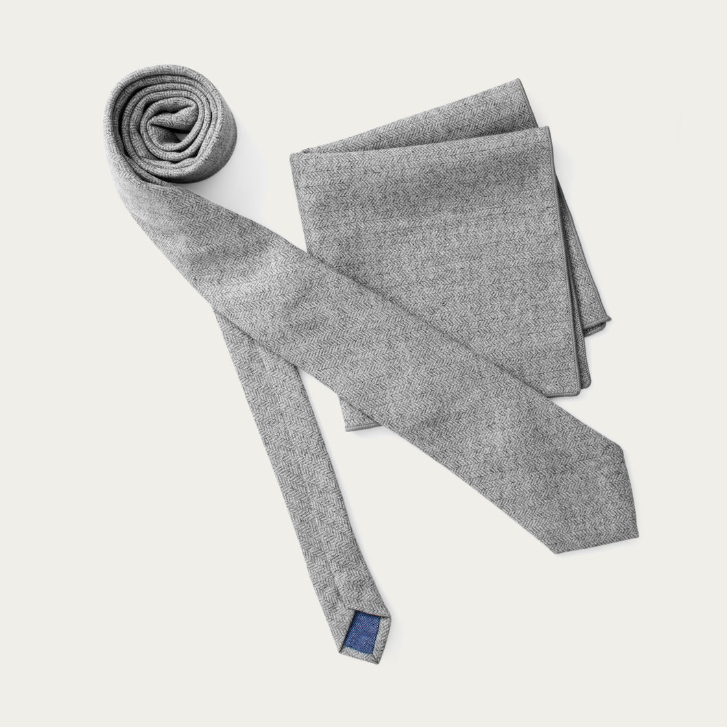 Komboset | Slips & näsduk i ull | Ljusgrå