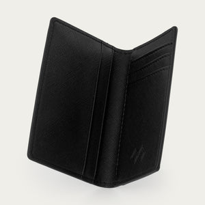 Smal plånbok | Svart saffiano