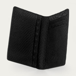 Smal plånbok | Svart ormskinn