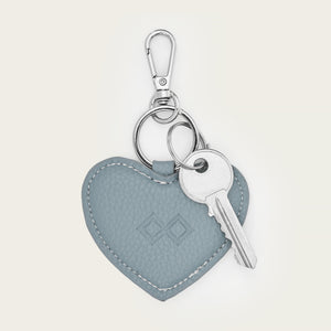 Nyckelring Heart | Gråblått läder